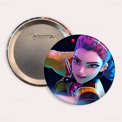 Popular Anime K-Pop D-demon H-hunters Creative Tinplate Soft Button Pins Animal Icon Brooch Lapel Backpack Badge