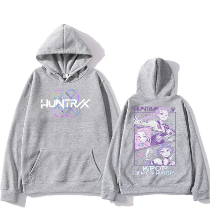 Kpop Demon Hunters Hoodies K-pop Cartoon Printed Sweatshirt Fashion Versatile Streetwear For Women Men Oversized Pullovers