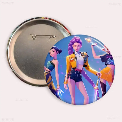 Popular Anime K-Pop D-demon H-hunters Creative Tinplate Soft Button Pins Animal Icon Brooch Lapel Backpack Badge