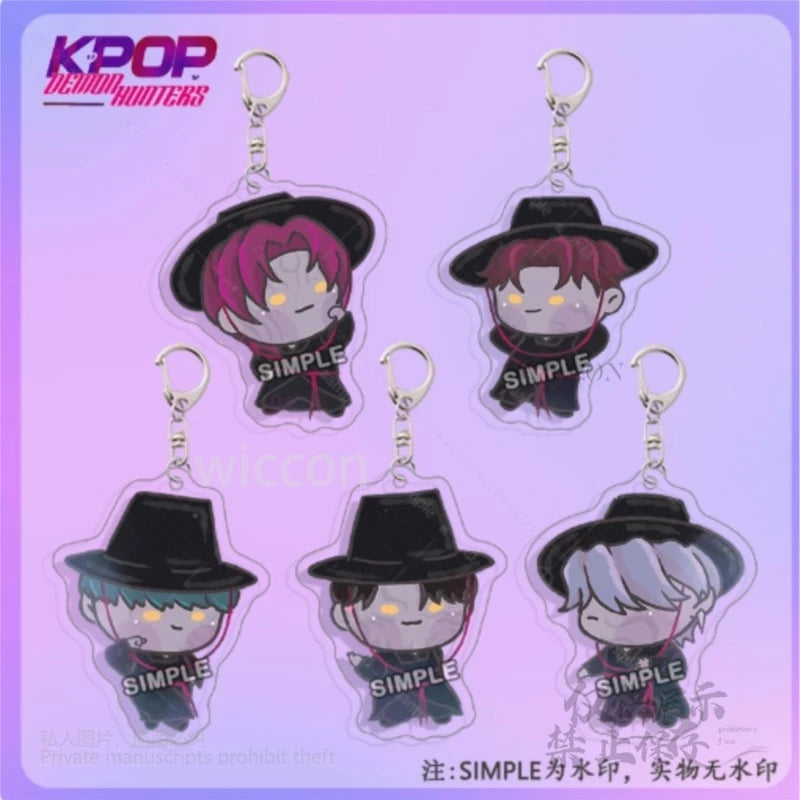 Exclusive Anime Demon Hunters K-Pop Mira Keychain mystery baby romance Jinu Zoe Abby pendant collection Key Chain Women Halloween Party