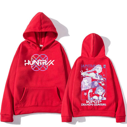 Kpop Demon Hunters Hoodies K-pop Cartoon Printed Sweatshirt Fashion Versatile Streetwear For Women Men Oversized Pullovers
