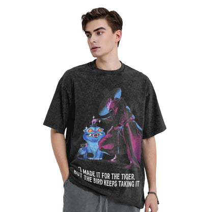 JINU Saja Boys Kpop Demon Hunters T-Shirt Men O Neck Cotton T Shirt I Made It for the Tiger But the Bird Keeps Taking It Tees